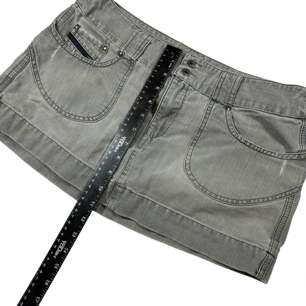 Y2k Diesel Gray Mini Skirt 31 Vintage Model Off Duty Grunge - Picture 6 of 6